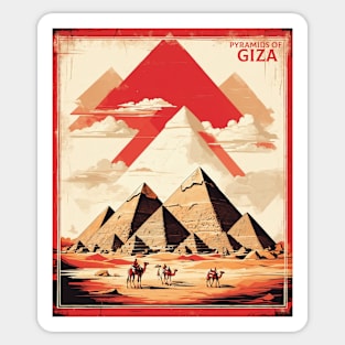 Pyramids of Giza Egypt Vintage Poster Tourism 2 Sticker